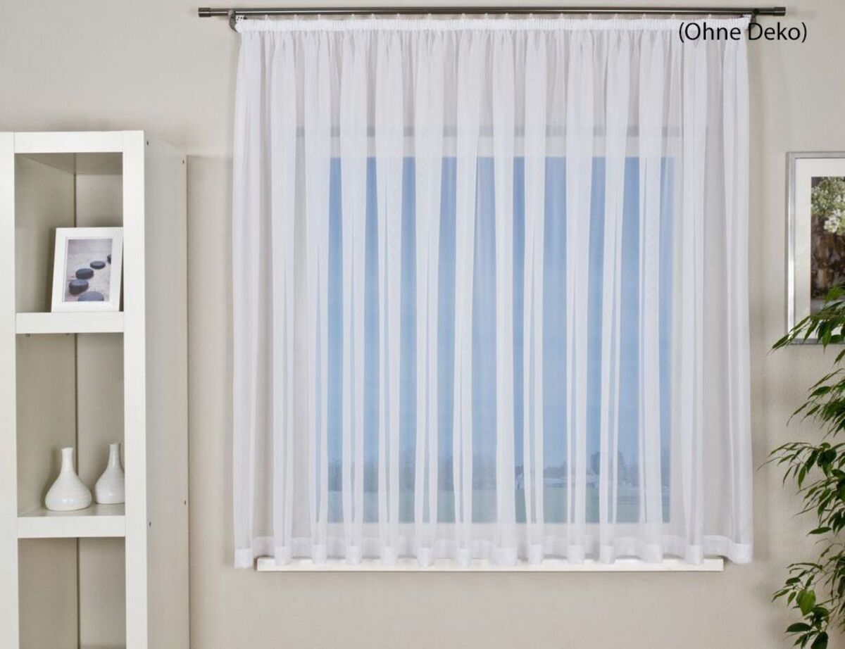 Bild 1 von Voile Fensterstore Granit weiß