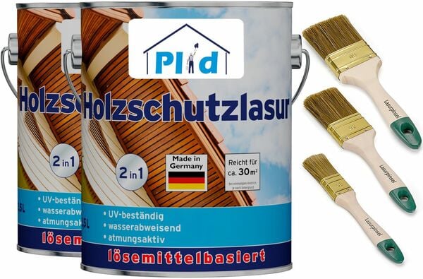 Bild 1 von Premium Holzschutzlasur Holzlasur Holzschutz Holzgrundierung Set Kiefer