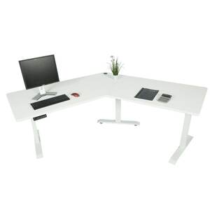 Schreibtisch MCW-D40, Computertisch, 120° elektrisch höhenverstellbar ~ weiß, weiß