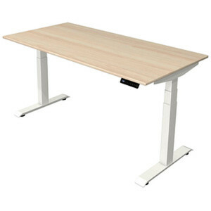 Kerkmann Move 4 elektrisch höhenverstellbarer Schreibtisch ahorn rechteckig, T-Fuß-Gestell weiß 160,0 x 80,0 cm