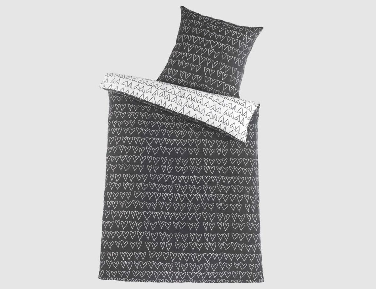 Bild 1 von Bettwäsche Hearty Schwarz, Weiß