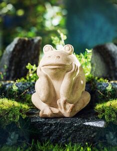 HomeLiving Frosch "Rudi", Terracotta Dekoration, gekalkt,  schwere Qualität, Blickfang