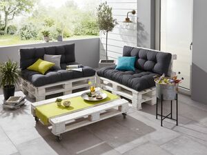 HomeLiving Paletten-Rückenkissen "Chillout", anthrazit Textil Wohnen  Couch Sessel Liege