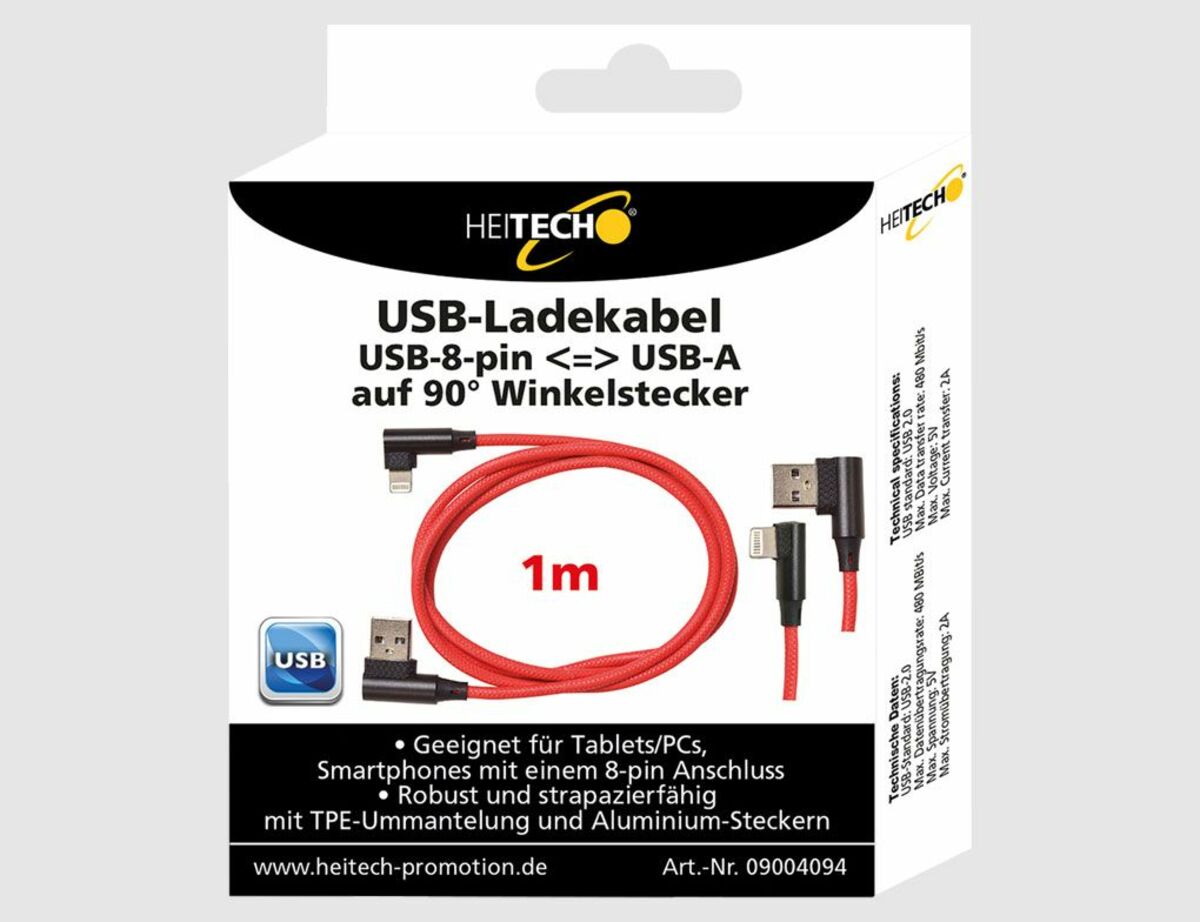 Bild 1 von USB Ladekabel 90°Winkelstecker I