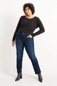 C&A Straight Jeans-Mid Waist-LYCRA®, Blau, Größe: 56