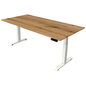 Kerkmann Move 4 elektrisch höhenverstellbarer Schreibtisch eiche rechteckig, T-Fuß-Gestell weiß 200,0 x 100,0 cm