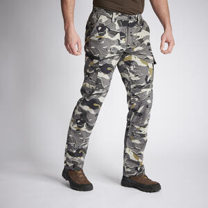 Jagdhose Steppe 300 Regular Camouflage grau