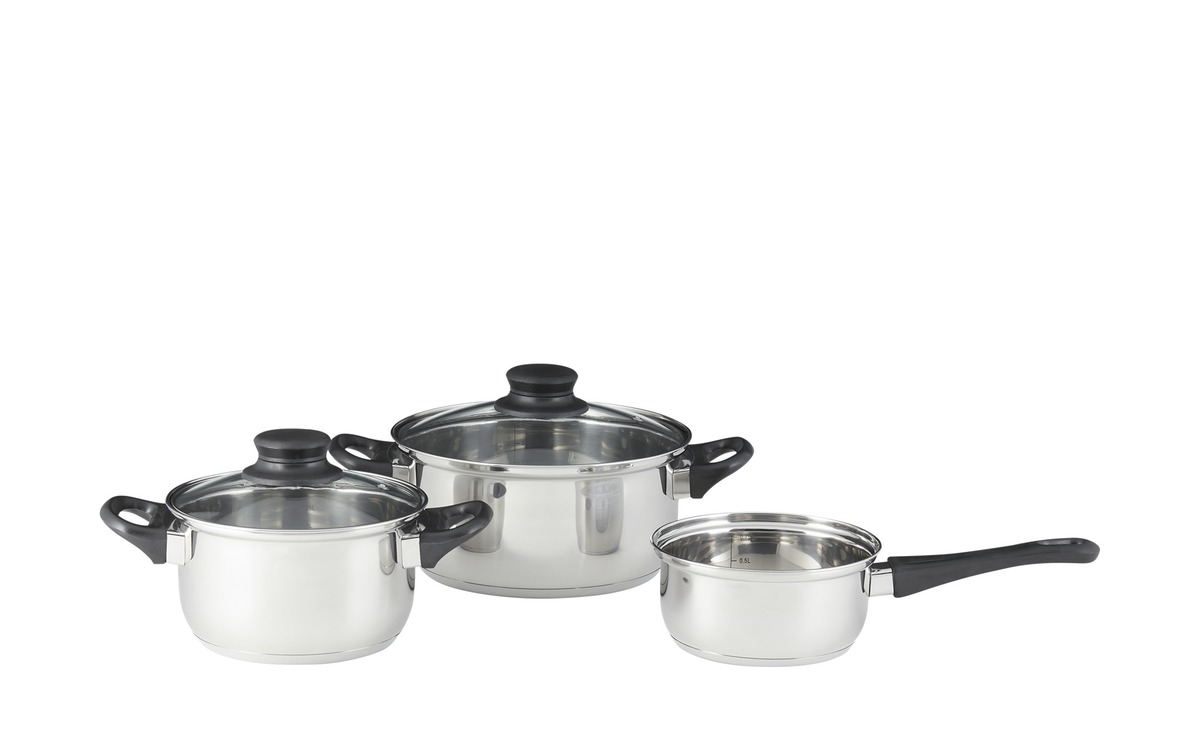 Bild 1 von KHG Topfset 3-teilig Layla silber Edelstahl Töpfe & Pfannen