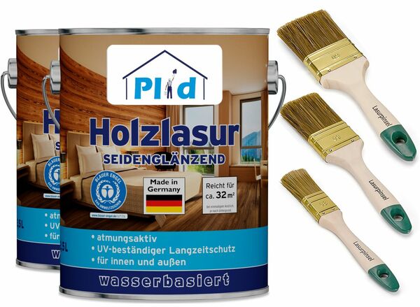 Bild 1 von Premium Holzlasur Holzschutzlasur Holzschutz Lasurpinsel Kiefer