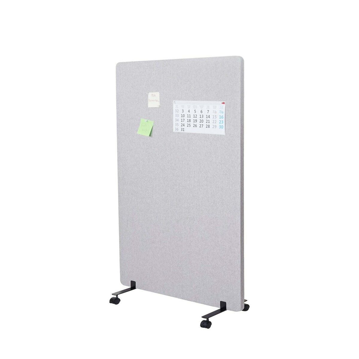 Bild 1 von Akustik-Trennwand MCW-G77, Büro-Sichtschutz Raumteiler Pinnwand, doppelwandig rollbar Stoff/Textil ~ 127x80cm grau
