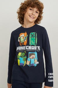 C&A Minecraft-Langarmshirt, Blau, Größe: 176