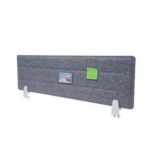 Tischtrennwand MCW-G76, Büro-Sichtschutz Schreibtisch Pinnwand, Klemmen Stoff/Textil mit Prägung ~ 100x30cm grau