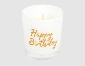 Kerzenglas Happy Birthday Gold
