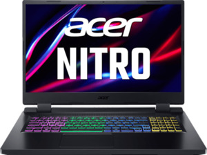 ACER Nitro 5 (AN517-55-74Q3) mit 144 Hz Display & RGB Tastaturbeleuchtung, Gaming Notebook 17,3 Zoll Display, Intel® Core™ i7 Prozessor, 16 GB RAM, 1 TB SSD, NVIDIA GeForce RTX 4060, Schwarz