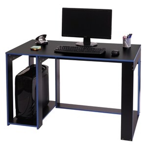 Schreibtisch MCW-J26, Computertisch Bürotisch, 120x60x76cm ~ schwarz-blau