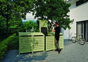 TETZNER & JENTZSCH - Mülltonnenbox Mülltonnenabtrennung 4-fach B300 x T90 x H120 cm, inkl. Rückwand
