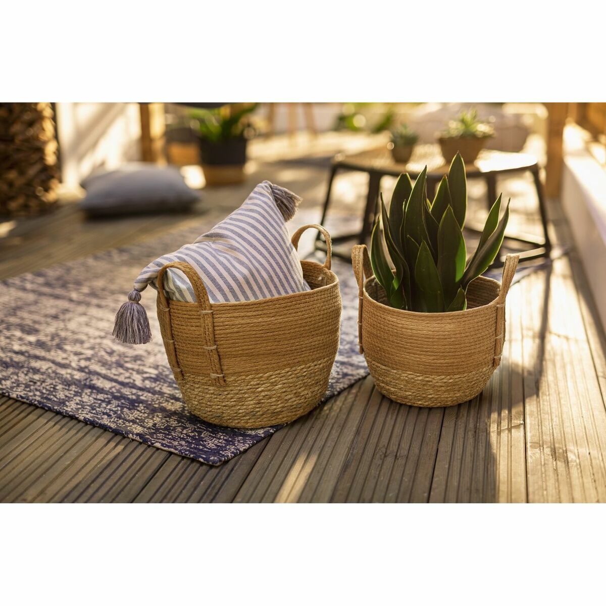 Bild 1 von HomeLiving Füllkorb "Cabrera", 2er Set, Aufbewahrung, Seegras dekorative Wohnaccessoires