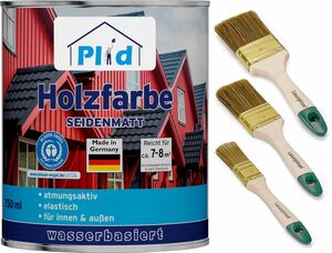 Premium Holzfarbe Holzlack Farbe für Holz Pinsel Taubenblau