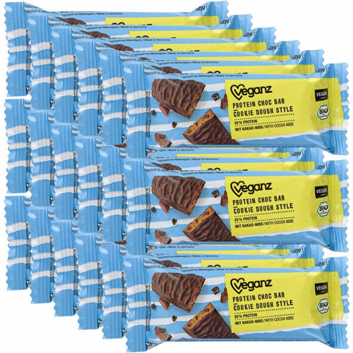 Bild 1 von Veganz BIO Protein Choc Bar Cookie Dough Style, 18er Pack
