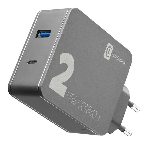 Bild 1 von Dual Port Travel Charger Multipower Combo Plus 45W Black (60358) Ladegerät (USB-A + USB-C)