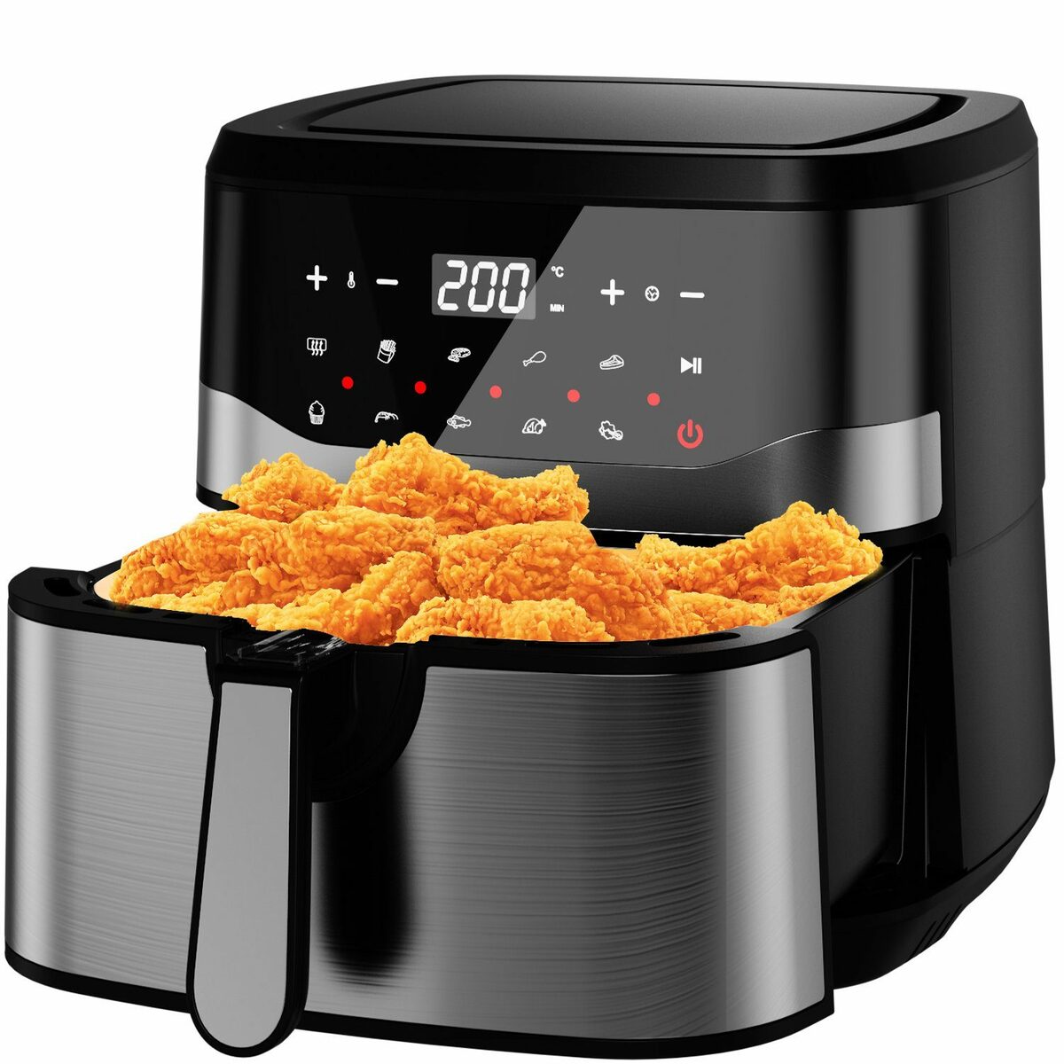 Bild 1 von EUARY Heißluftfritteuse 7L XXL Ohne Öl Air Fryer Heizluft Fritteuse LED-Touchscreen, 1800,00 W, Airfryer Einstellbare Zeit/Temperaturregelung für Luftbraten, Braten