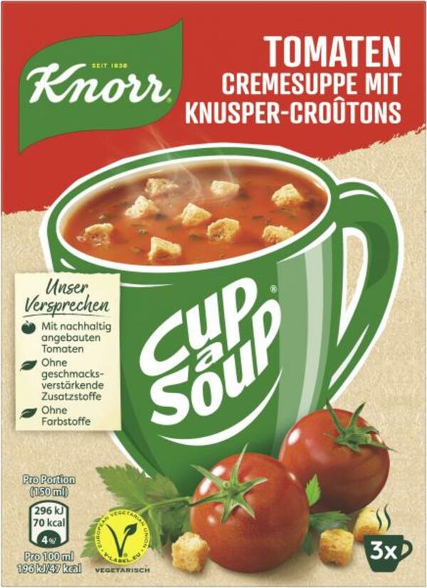 Bild 1 von Knorr Cup a Soup Tomatencreme Suppe mit Knusper-Croutons