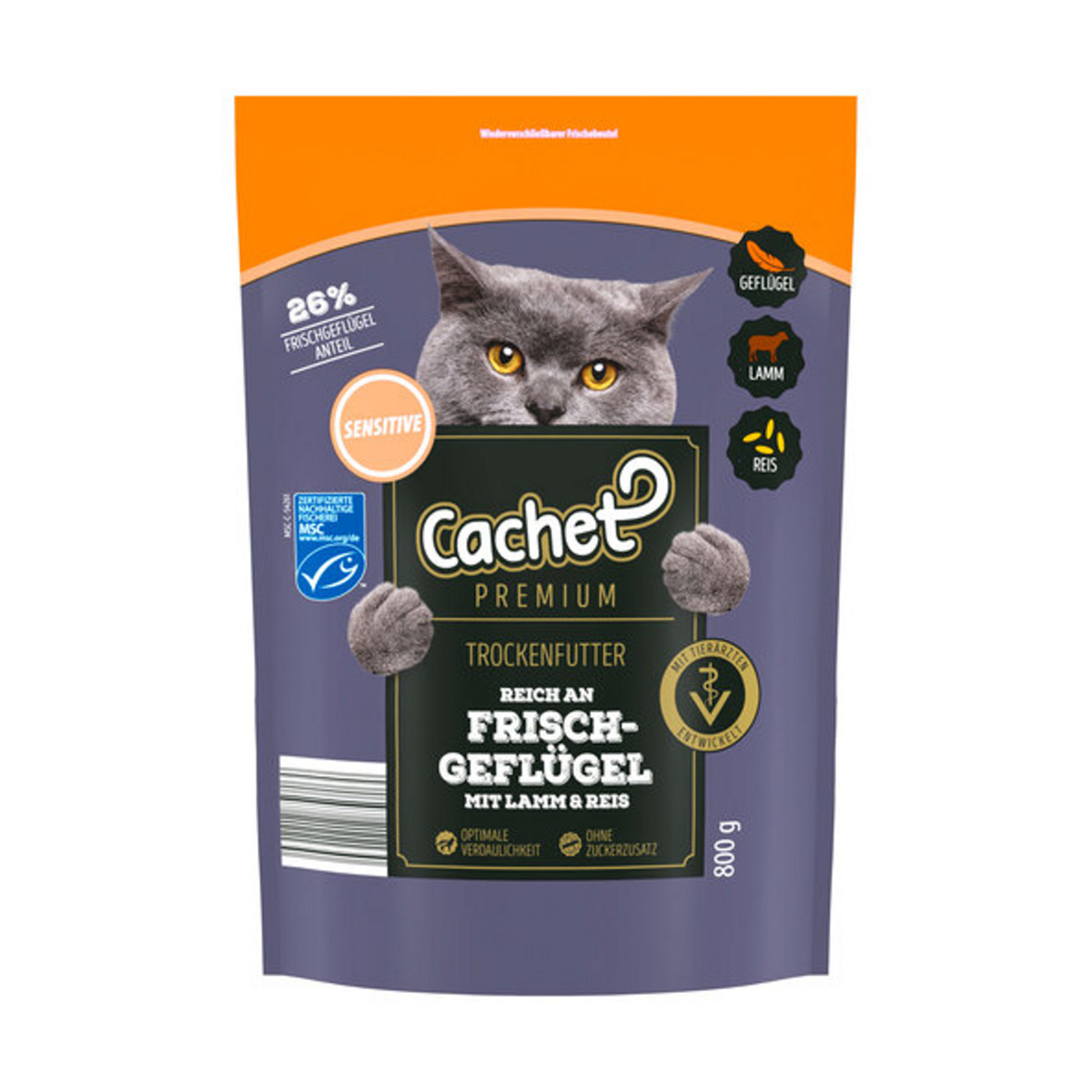 Bild 1 von Premium Katzen-Trockenfutter Sensitive, 8 x 800 g