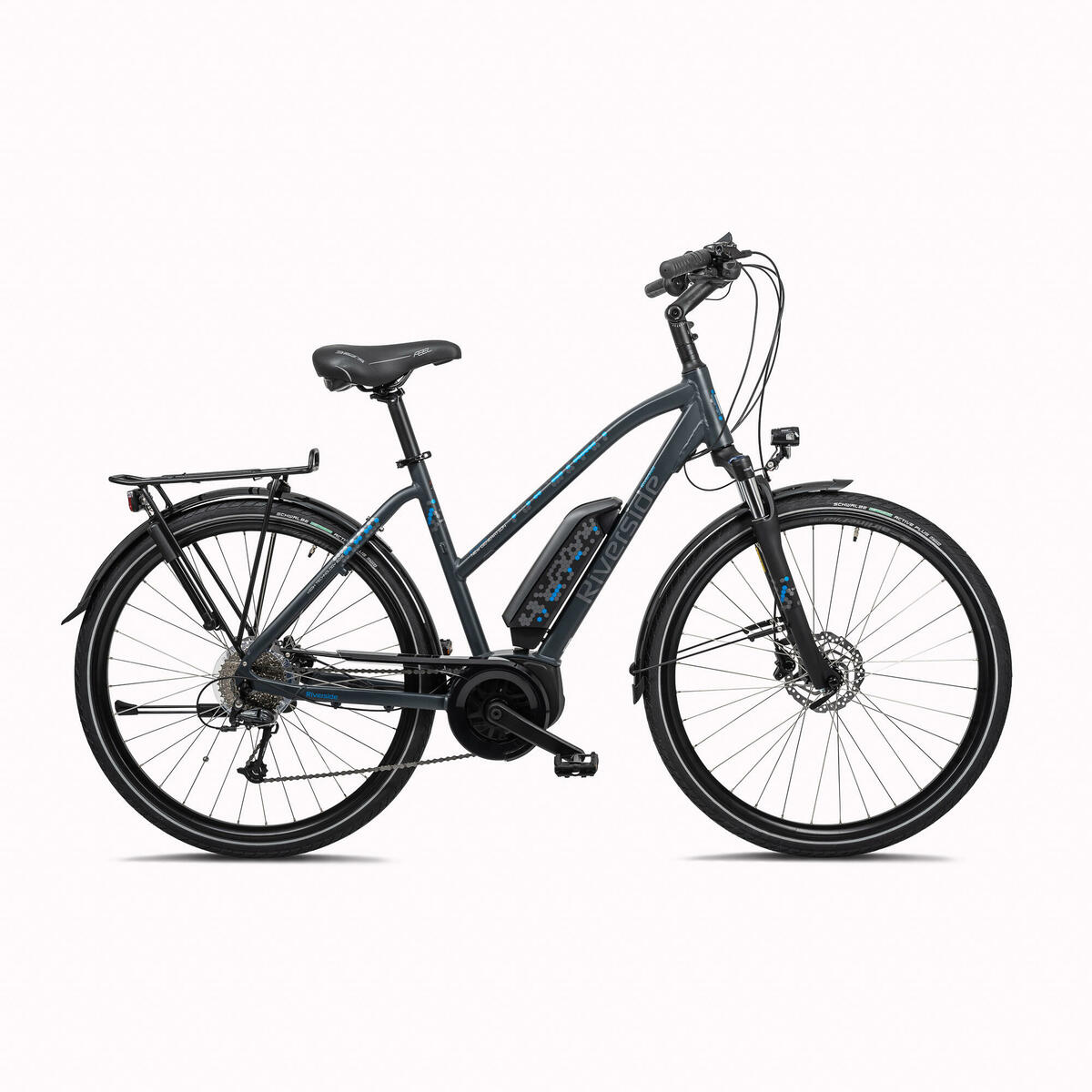 Bild 1 von E-Bike 28 Zoll Trekkingrad Riverside 500 Perf Line Damen 400 Wh anthrazit/blau
