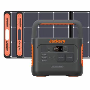 Jackery Stromgenerator Solargenerator 1000 PRO 200W, 2,00 in kW, (2-tlg), 1002 Wh Powerstation mit 2* 100 W Solarmodulen