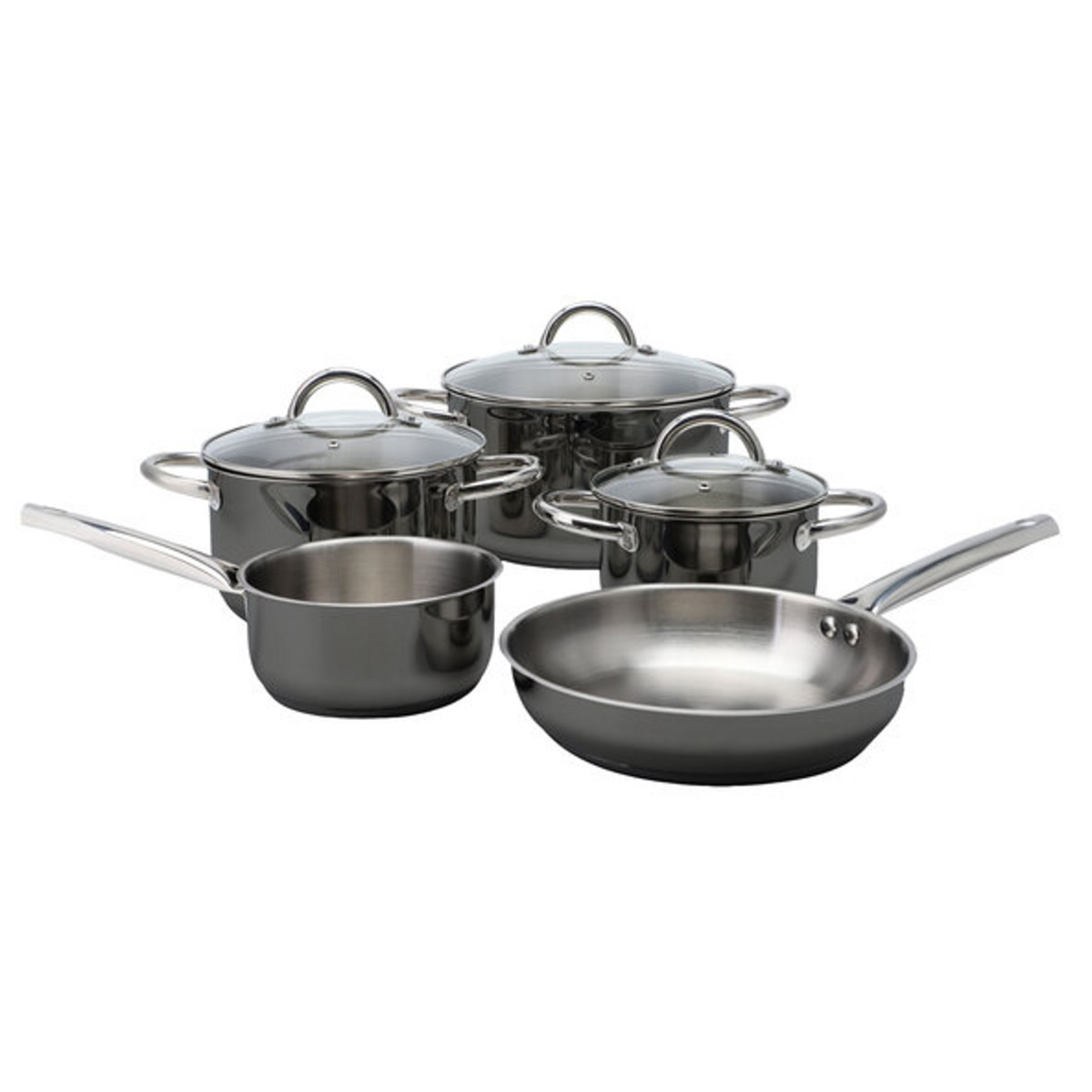 Bild 1 von Kochtopf-Set aus hochwertigem Edelstahl, 8-tlg., Black-Edition schwarz