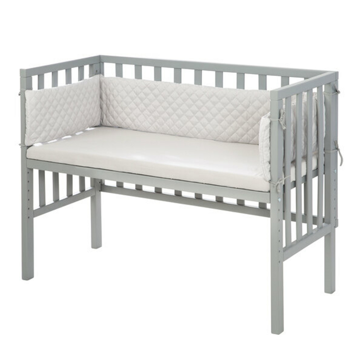 Bild 1 von 2-in-1 Beistellbett, inkl. Decke in Strickoptik, grau