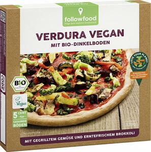 Followfood Pizza Verdura Vegan mit Bio-Dinkelboden