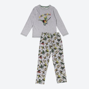 Jungen-Schlafanzug mit Dino-Frontaufdruck, 2-teilig