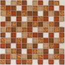 Bild 1 von Mosaikmatte Glas und Naturstein Orange Creme 30 cm x 30 cm