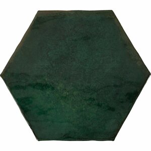 Wandfliese Antik Hexagon Steingut Moos Glasiert Glänzend 15 cm x 17,5 cm