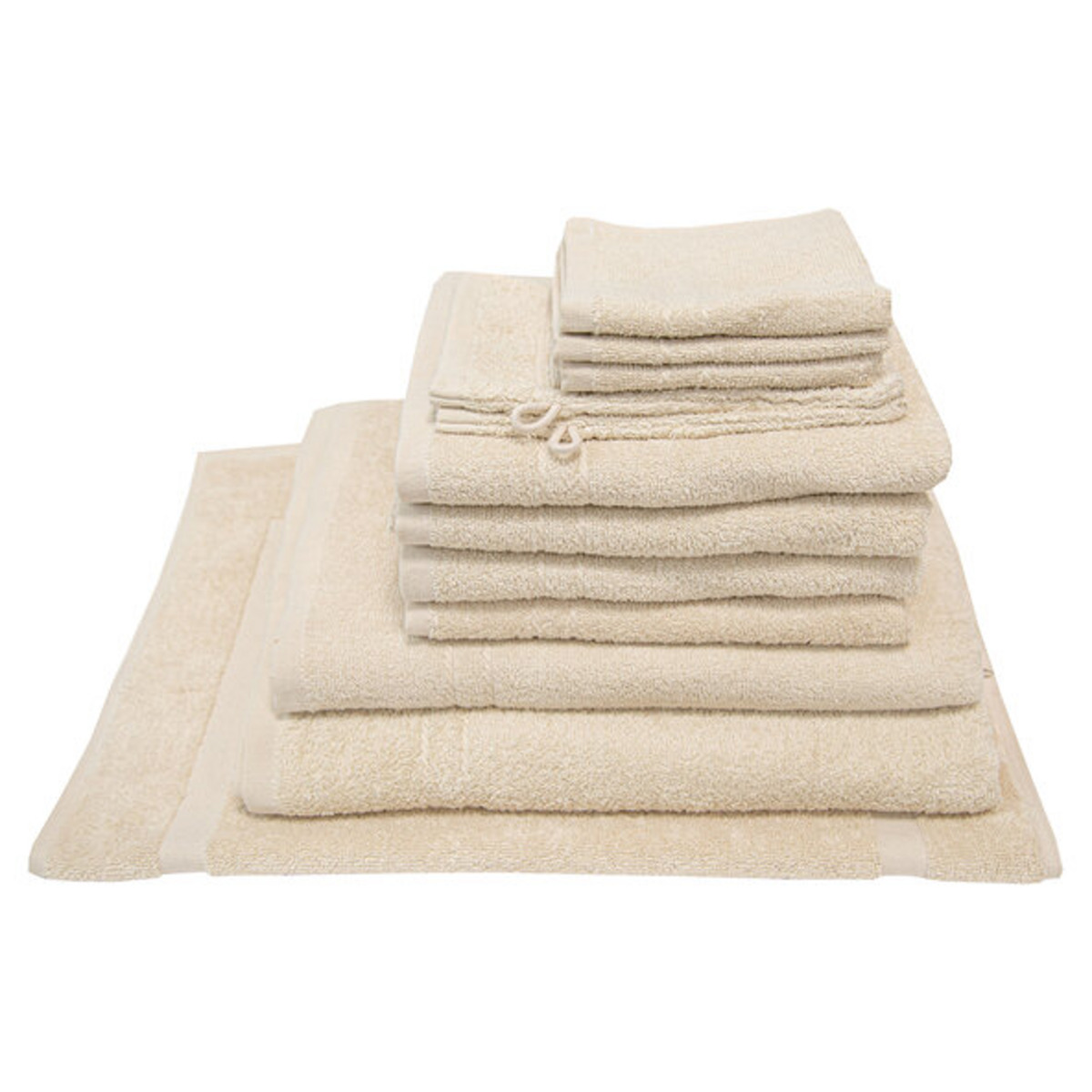 Bild 1 von 12er Frottierset Basic, beige inkl. Badvorleger