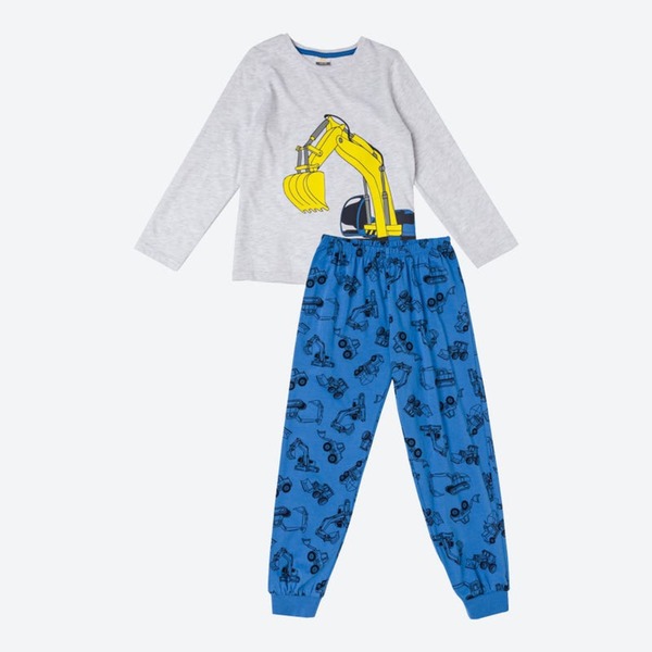 Bild 1 von Jungen-Schlafanzug mit Bagger-Frontaufdruck, 2-teilig