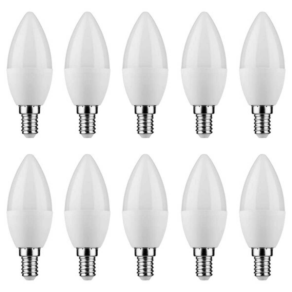 Bild 1 von LED-Leuchtmittel Kerze E14 4,5 W 470 lm, 10er-Set – Energieeffizienzklasse F