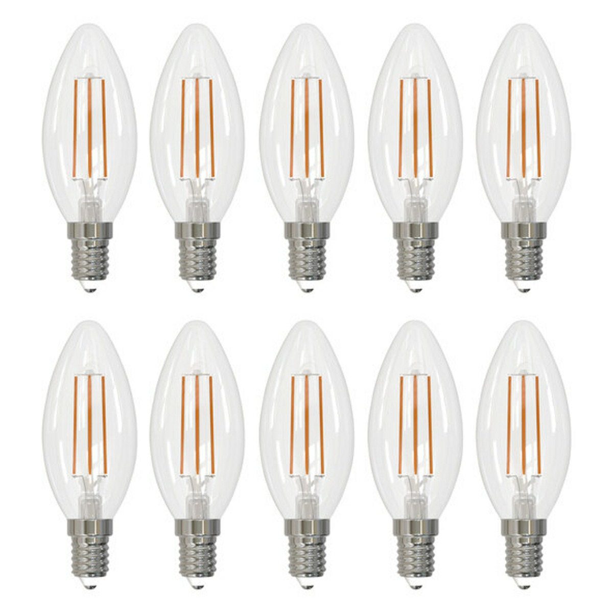 Bild 1 von LED-Retro-Leuchtmittel Kerze E14 4,9 W 470 lm, 10er-Set – Energieeffizienzklasse F