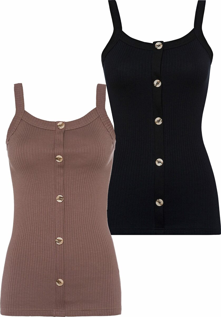 Bild 1 von LASCANA Trägertop (2er-Pack) aus weicher Rippenqualität