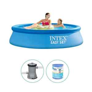 Intex - Easy Set - Pool mit Filterpumpe - 244x61 cm - Rund - Aufblasbarer Pool