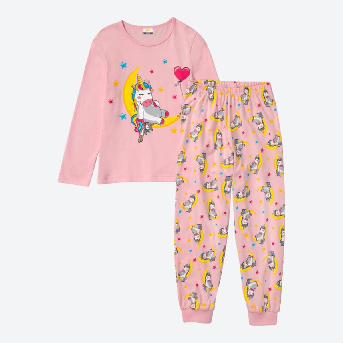 Bild 1 von Mädchen-Schlafanzug mit Einhorn-Muster, 2-teilig
