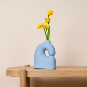 Vase Keramik Organische Form Blau