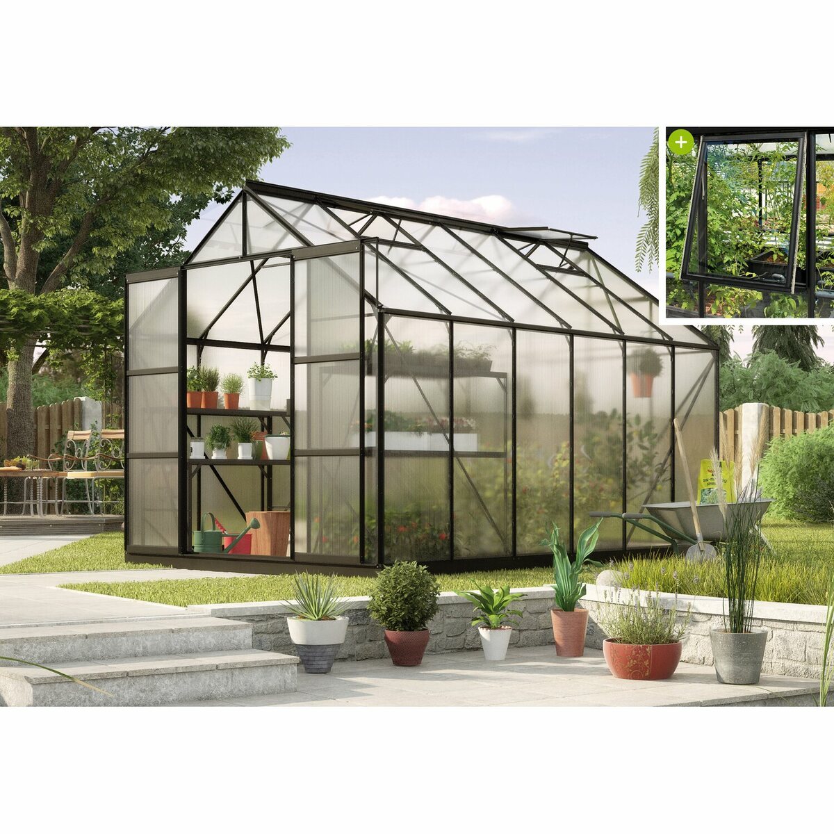 Vitavia Gewächshaus Jupiter 9900 HKP 6 mm Schwarz Vorzugsset von OBI