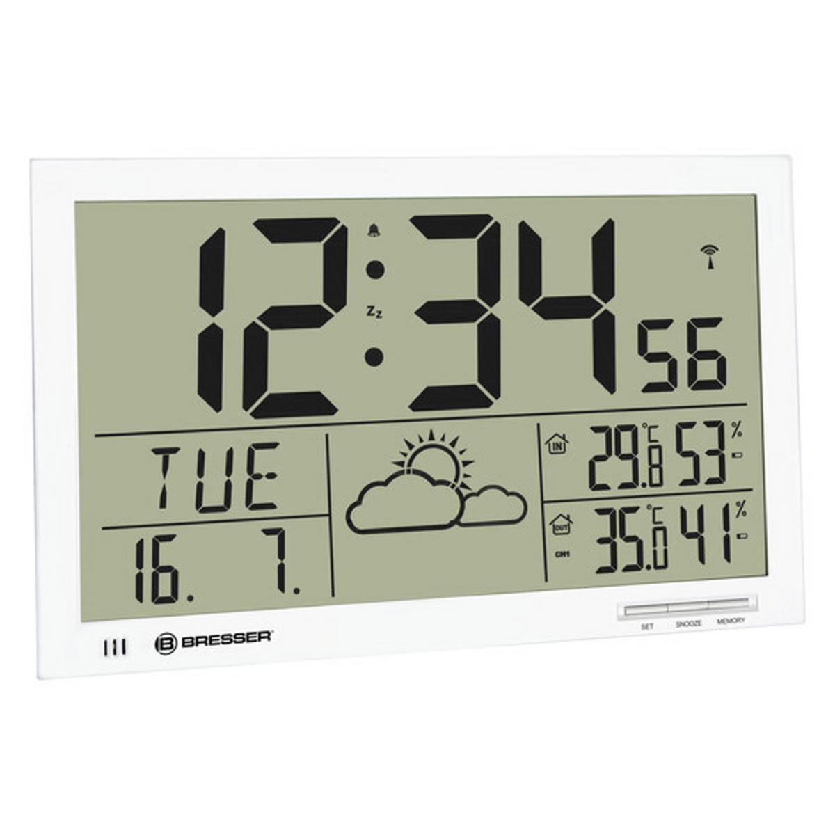 Bild 1 von LCD-Wetter-Wanduhr MyTime Jumbo, weiß