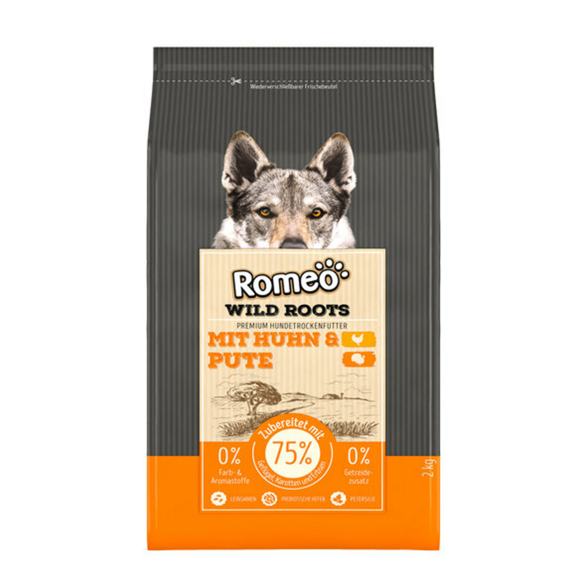 Bild 1 von Premium Hunde-Trockenfutter Wild Roots, 4 x 2 kg, Huhn & Pute