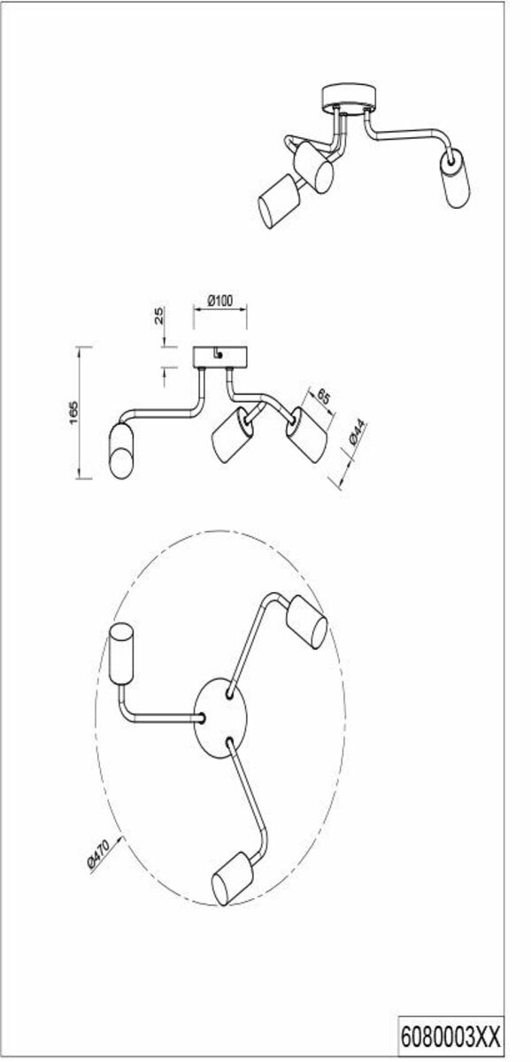 Bild 4 von my home Deckenleuchte Jill, ohne Leuchtmittel, Deckenlampe