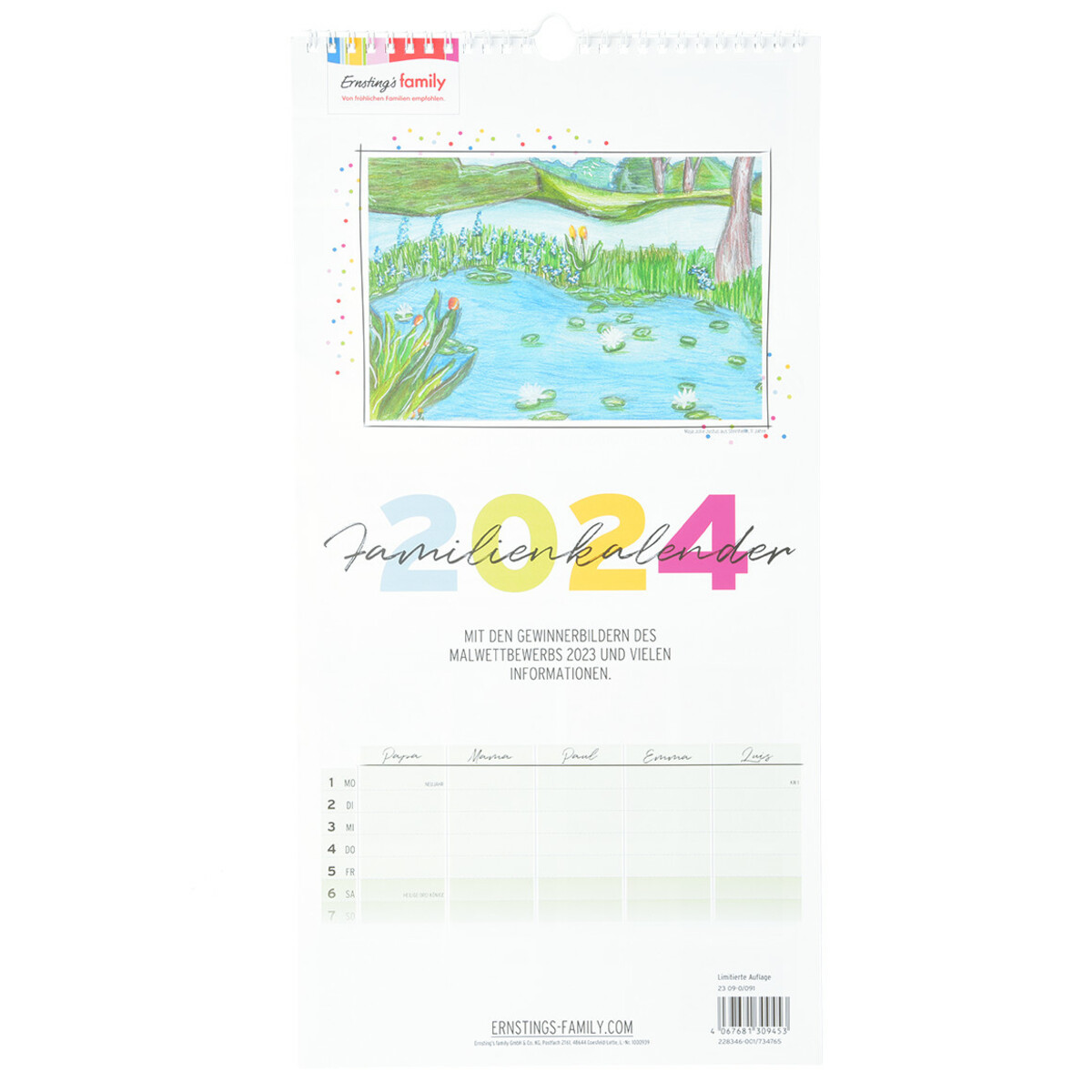 Bild 1 von Familienkalender 2024 mit Malbildern