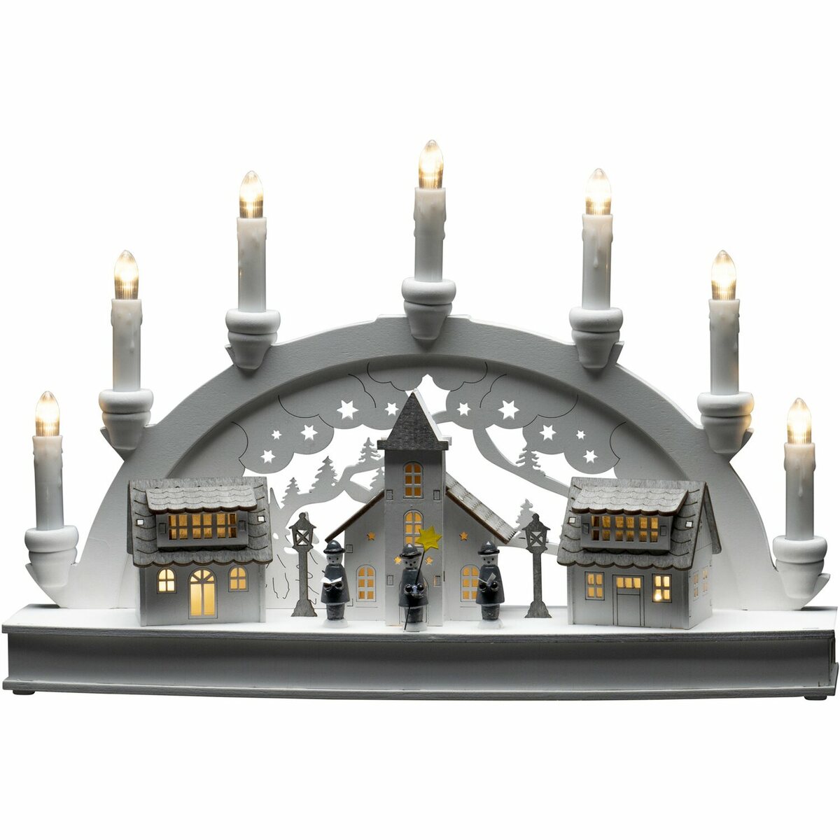 Bild 1 von Konstsmide LED Holzsilhouette Häuser Weiß 10 Warm-Weiße Dioden