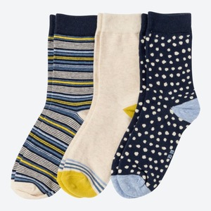 Damen-Socken mit Trend-Muster, 3er-Pack